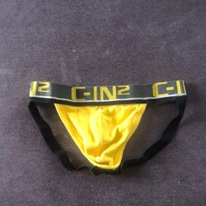 C-IN2 black and yellow jockstrap.